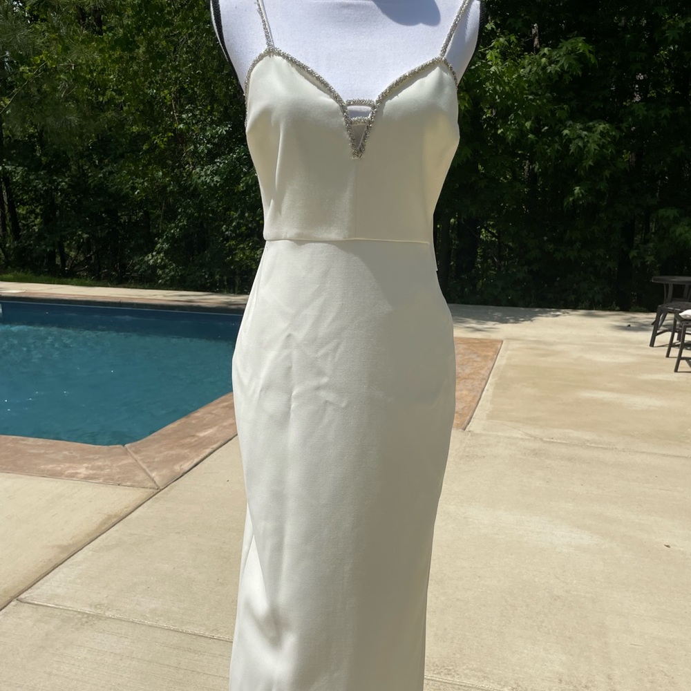 Ponte knit white dress